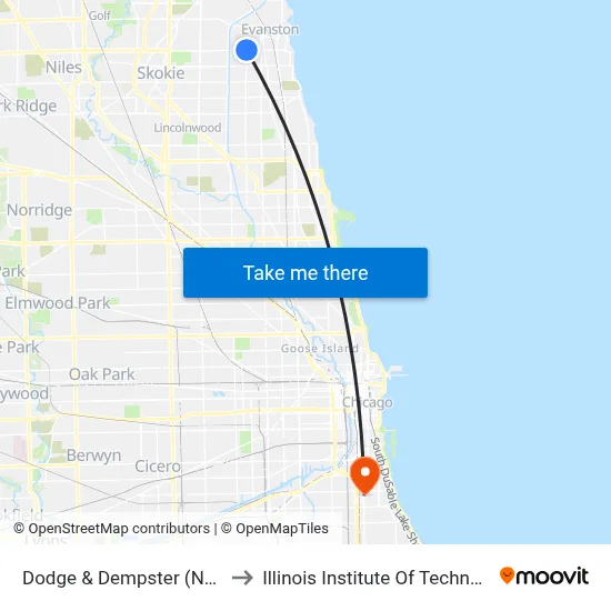 Dodge & Dempster (North) to Illinois Institute Of Technology map