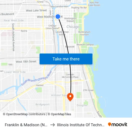 Franklin & Madison (North) to Illinois Institute Of Technology map