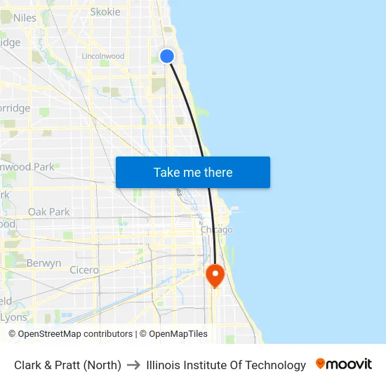 Clark & Pratt (North) to Illinois Institute Of Technology map