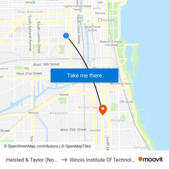 Halsted & Taylor (North) to Illinois Institute Of Technology map