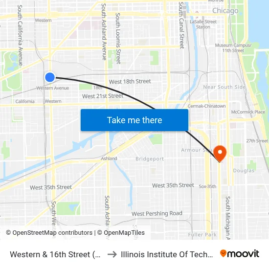 Western & 16th Street (South) to Illinois Institute Of Technology map