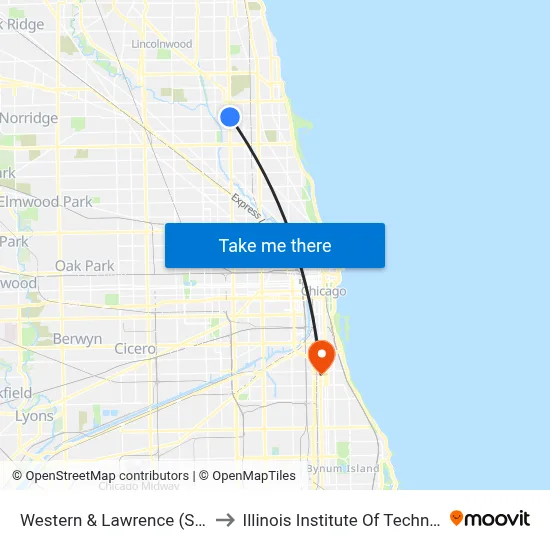 Western & Lawrence (South) to Illinois Institute Of Technology map