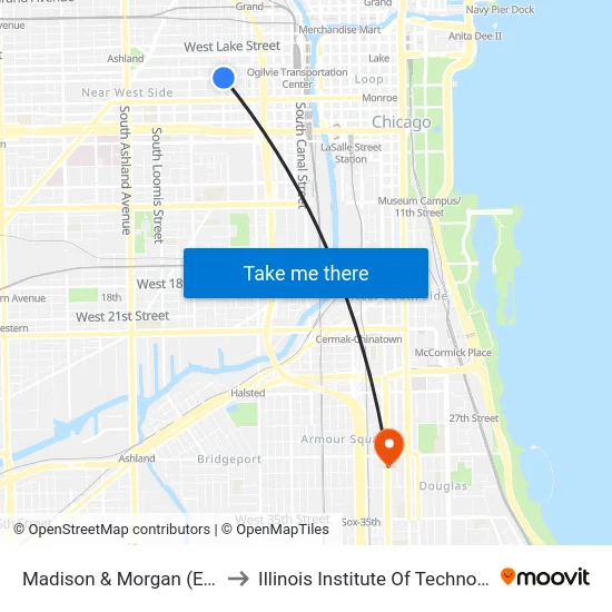 Madison & Morgan (East) to Illinois Institute Of Technology map
