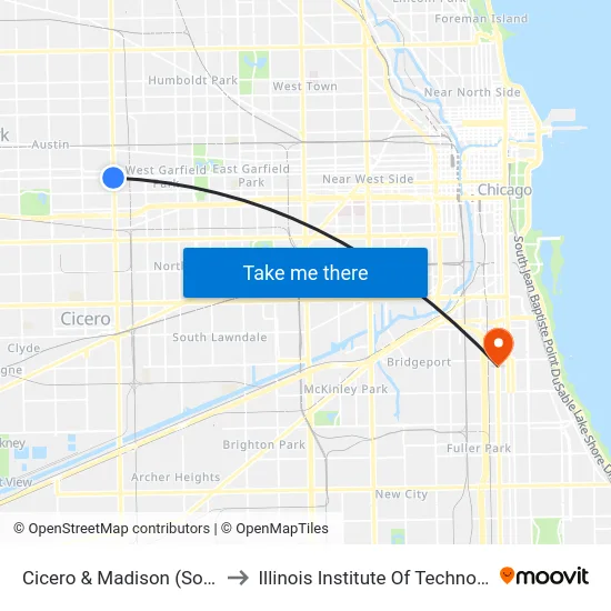 Cicero & Madison (South) to Illinois Institute Of Technology map