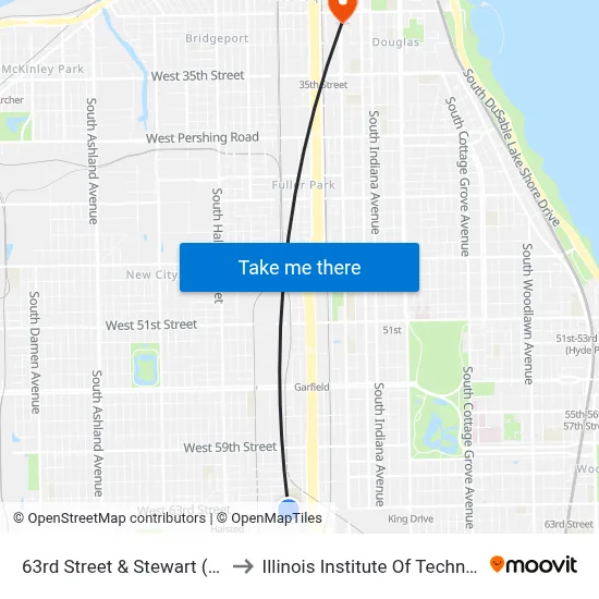 63rd Street & Stewart (East) to Illinois Institute Of Technology map