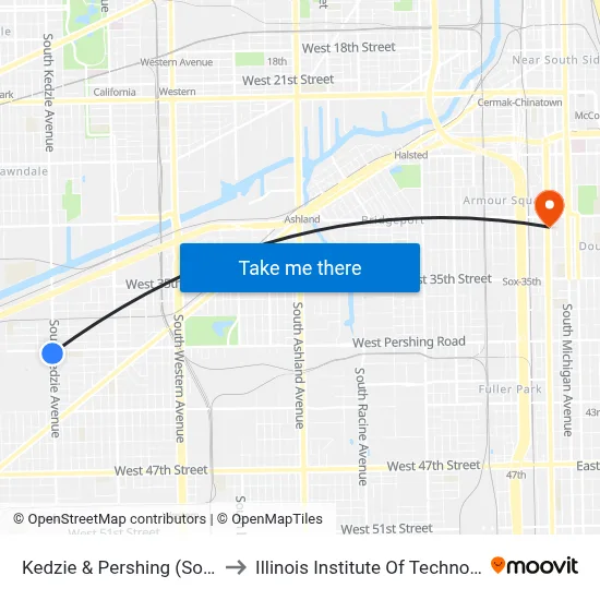 Kedzie & Pershing (South) to Illinois Institute Of Technology map