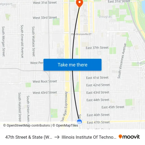 47th Street & State (West) to Illinois Institute Of Technology map