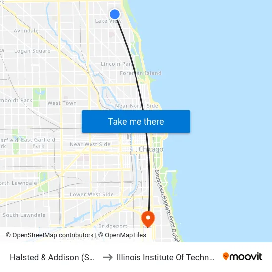 Halsted & Addison (South) to Illinois Institute Of Technology map