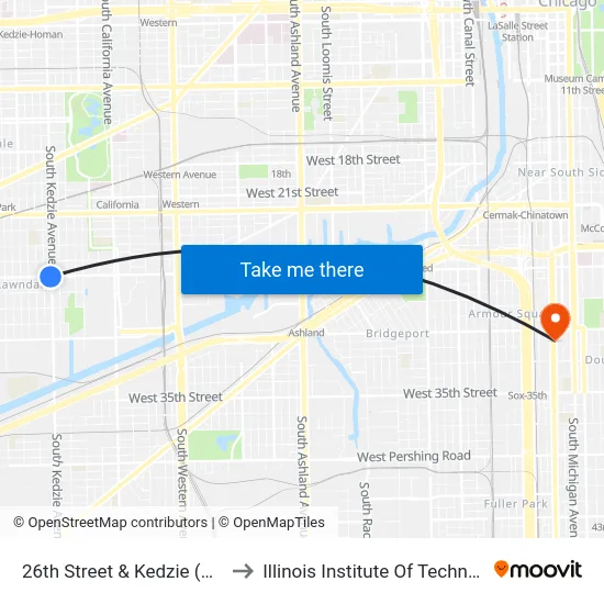 26th Street & Kedzie (West) to Illinois Institute Of Technology map