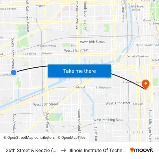 26th Street & Kedzie (East) to Illinois Institute Of Technology map