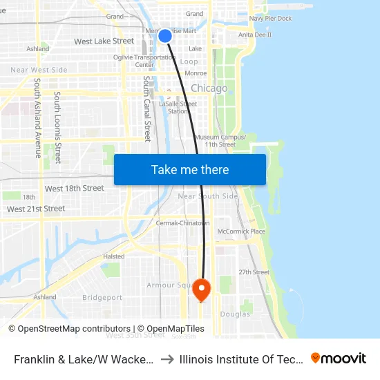 Franklin & Lake/W Wacker (North) to Illinois Institute Of Technology map
