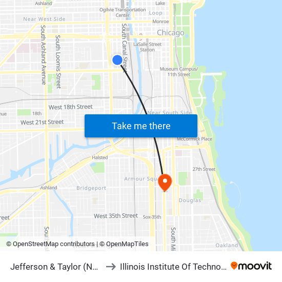 Jefferson & Taylor (North) to Illinois Institute Of Technology map