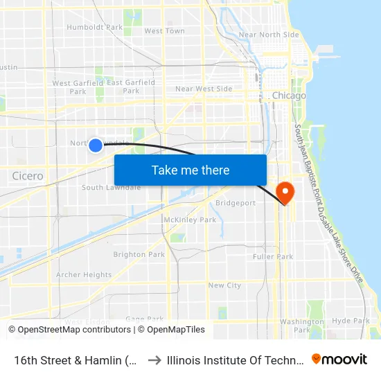 16th Street & Hamlin (West) to Illinois Institute Of Technology map
