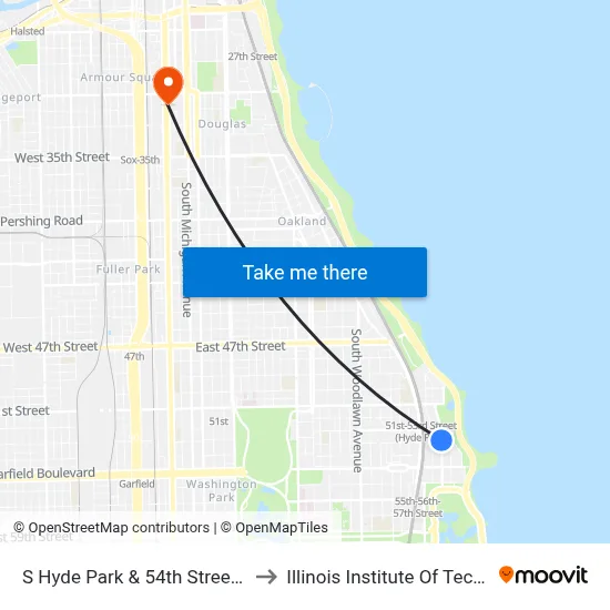 S Hyde Park & 54th Street (North) to Illinois Institute Of Technology map