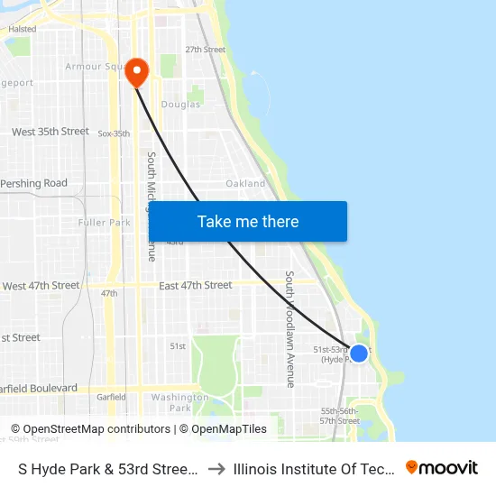 S Hyde Park & 53rd Street (North) to Illinois Institute Of Technology map