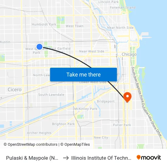 Pulaski & Maypole (North) to Illinois Institute Of Technology map