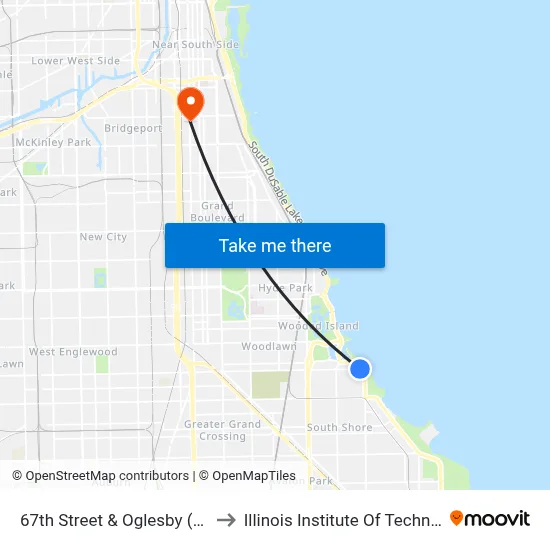 67th Street & Oglesby (West) to Illinois Institute Of Technology map