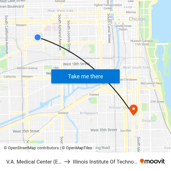 V.A. Medical Center (East) to Illinois Institute Of Technology map