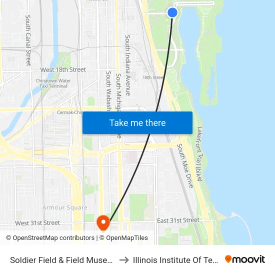 Soldier Field & Field Museum (West) to Illinois Institute Of Technology map