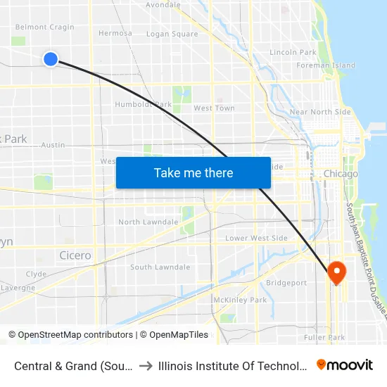 Central & Grand (South) to Illinois Institute Of Technology map