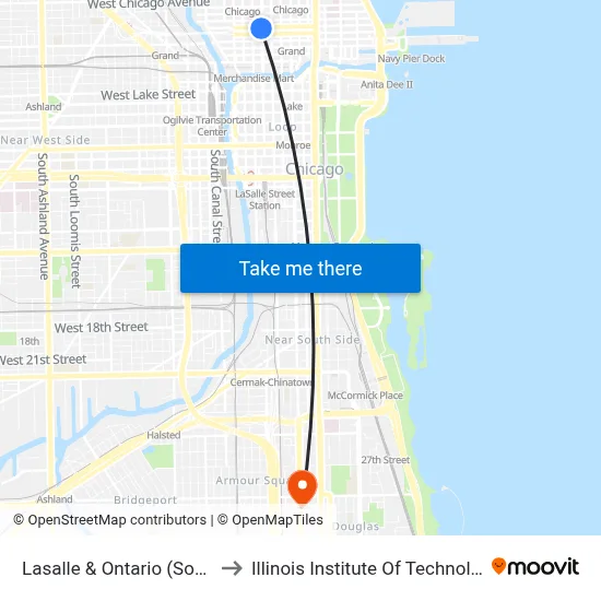 Lasalle & Ontario (South) to Illinois Institute Of Technology map