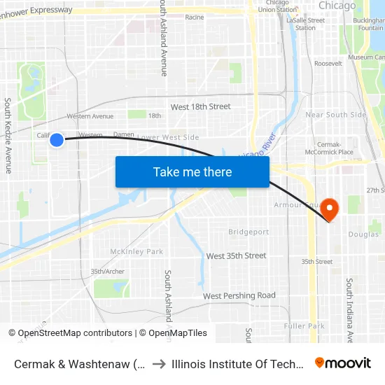 Cermak & Washtenaw (West) to Illinois Institute Of Technology map