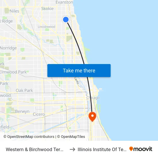 Western & Birchwood Terminal (West) to Illinois Institute Of Technology map