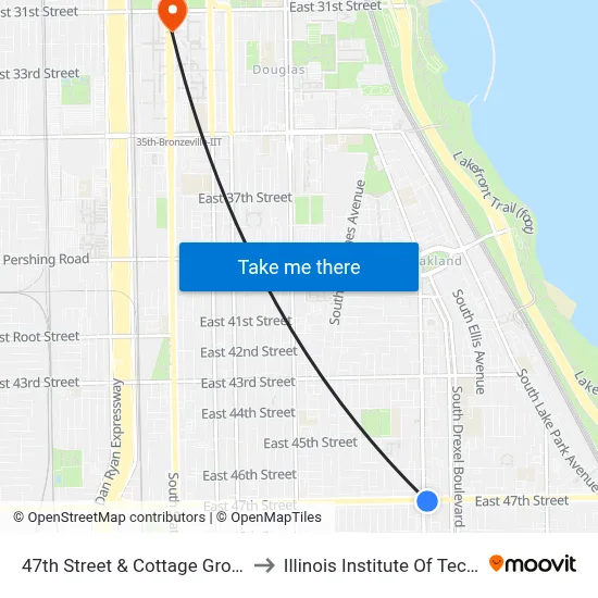 47th Street & Cottage Grove (East) to Illinois Institute Of Technology map