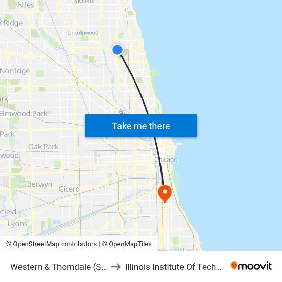 Western & Thorndale (South) to Illinois Institute Of Technology map