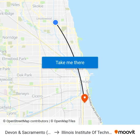 Devon & Sacramento (West) to Illinois Institute Of Technology map