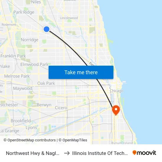 Northwest Hwy & Nagle (Nw) to Illinois Institute Of Technology map