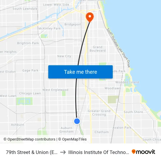 79th Street & Union (East) to Illinois Institute Of Technology map