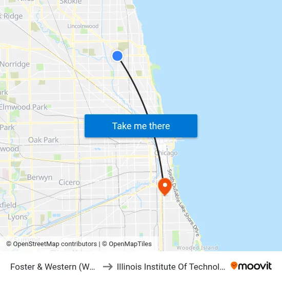 Foster & Western (West) to Illinois Institute Of Technology map