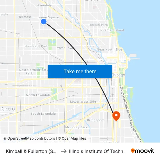 Kimball & Fullerton (South) to Illinois Institute Of Technology map
