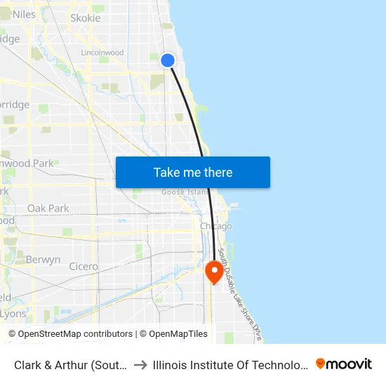 Clark & Arthur (South) to Illinois Institute Of Technology map
