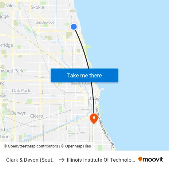 Clark & Devon (South) to Illinois Institute Of Technology map
