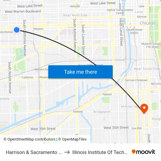 Harrison & Sacramento (East) to Illinois Institute Of Technology map