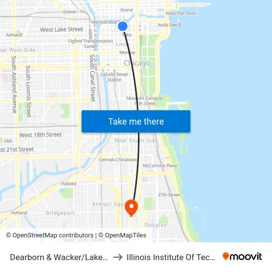 Dearborn & Wacker/Lake (North) to Illinois Institute Of Technology map
