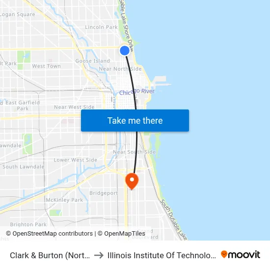 Clark & Burton (North) to Illinois Institute Of Technology map