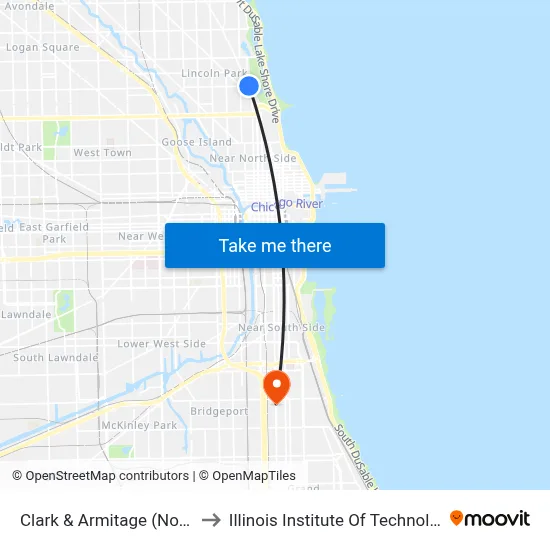 Clark & Armitage (North) to Illinois Institute Of Technology map
