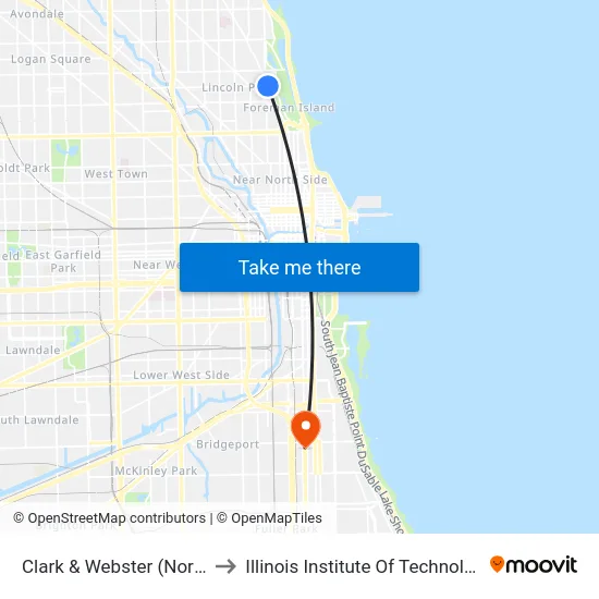 Clark & Webster (North) to Illinois Institute Of Technology map