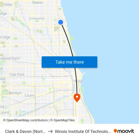 Clark & Devon (North) to Illinois Institute Of Technology map
