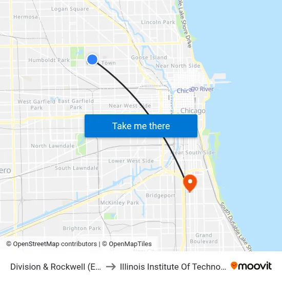 Division & Rockwell (East) to Illinois Institute Of Technology map