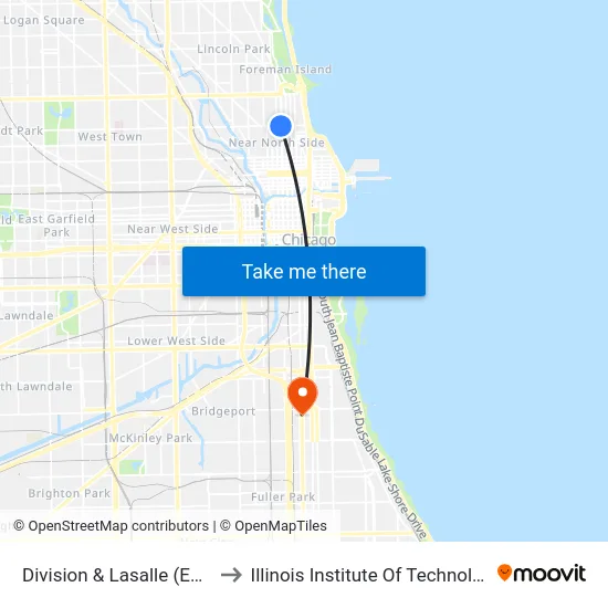 Division & Lasalle (East) to Illinois Institute Of Technology map