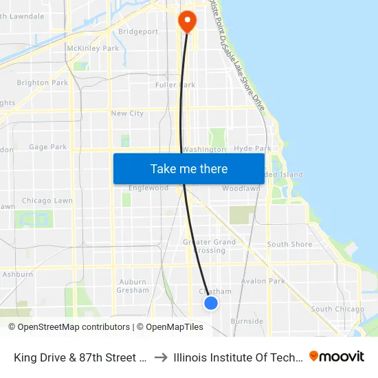 King Drive & 87th Street (North) to Illinois Institute Of Technology map