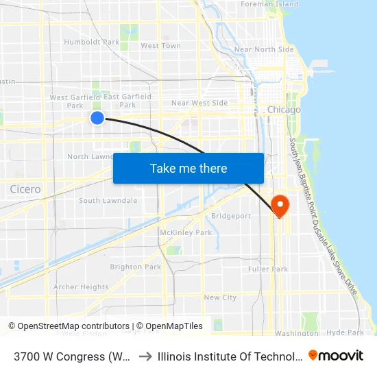 3700 W Congress (West) to Illinois Institute Of Technology map