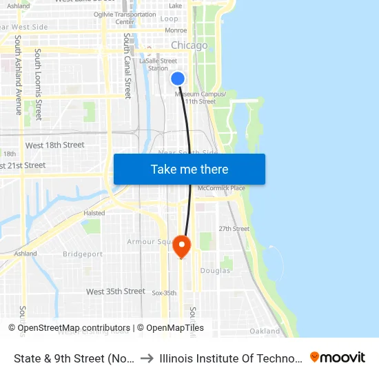 State & 9th Street (North) to Illinois Institute Of Technology map