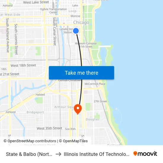 State & Balbo (North) to Illinois Institute Of Technology map
