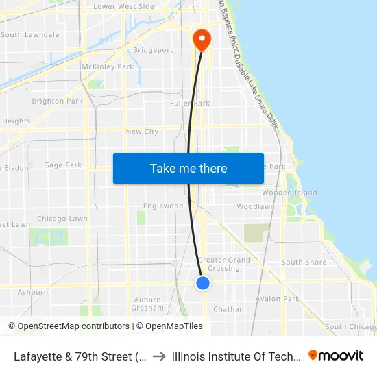 Lafayette & 79th Street (South) to Illinois Institute Of Technology map