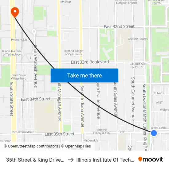 35th Street & King Drive (East) to Illinois Institute Of Technology map